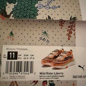 Liberty of London X Puma Wild Rider Floral Sneaker Women's Shoe Size 11
